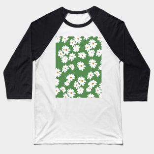 green daisy floral pattern Baseball T-Shirt